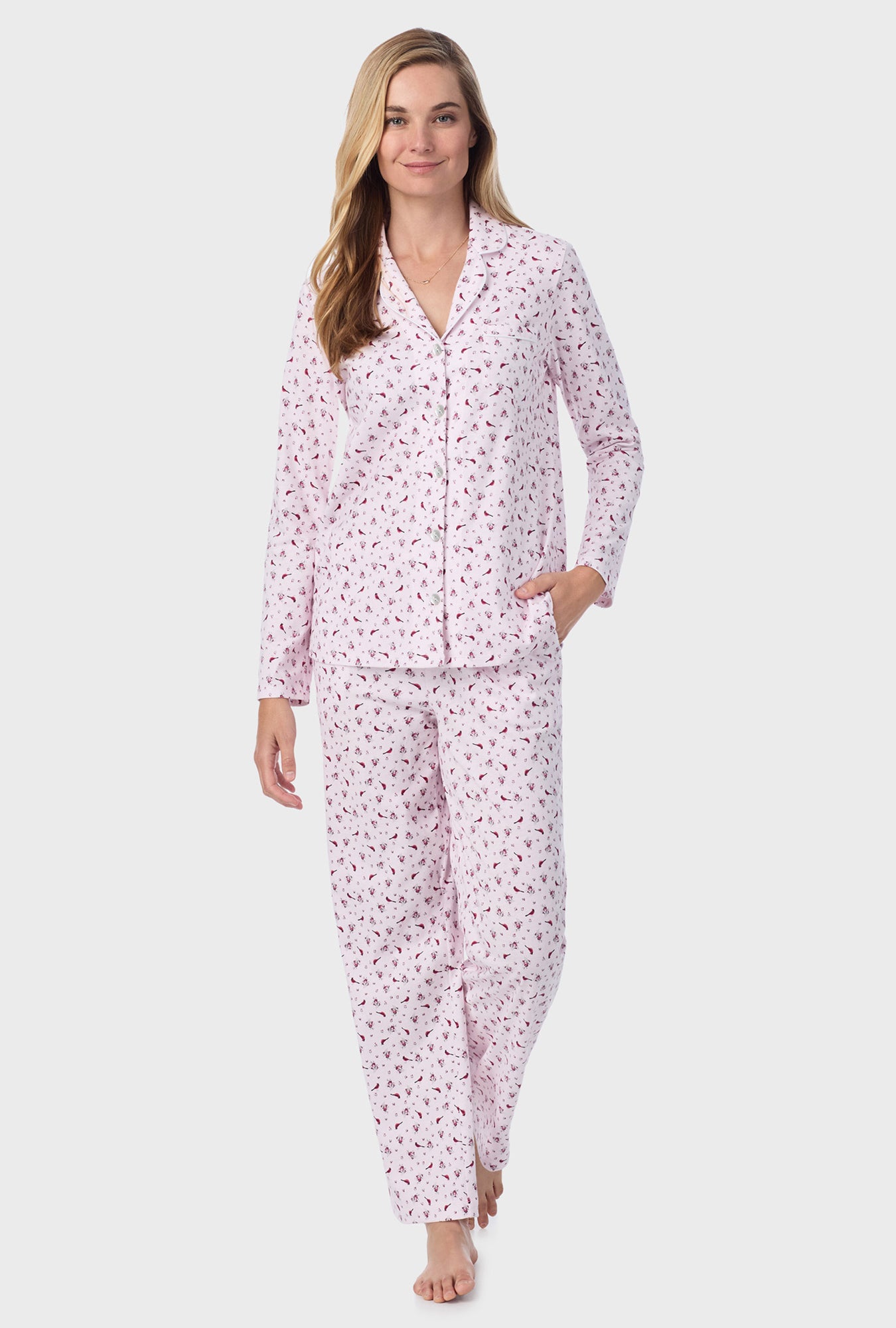 Mini Cardinal Cotton Long Pajama Set Carole Hochman