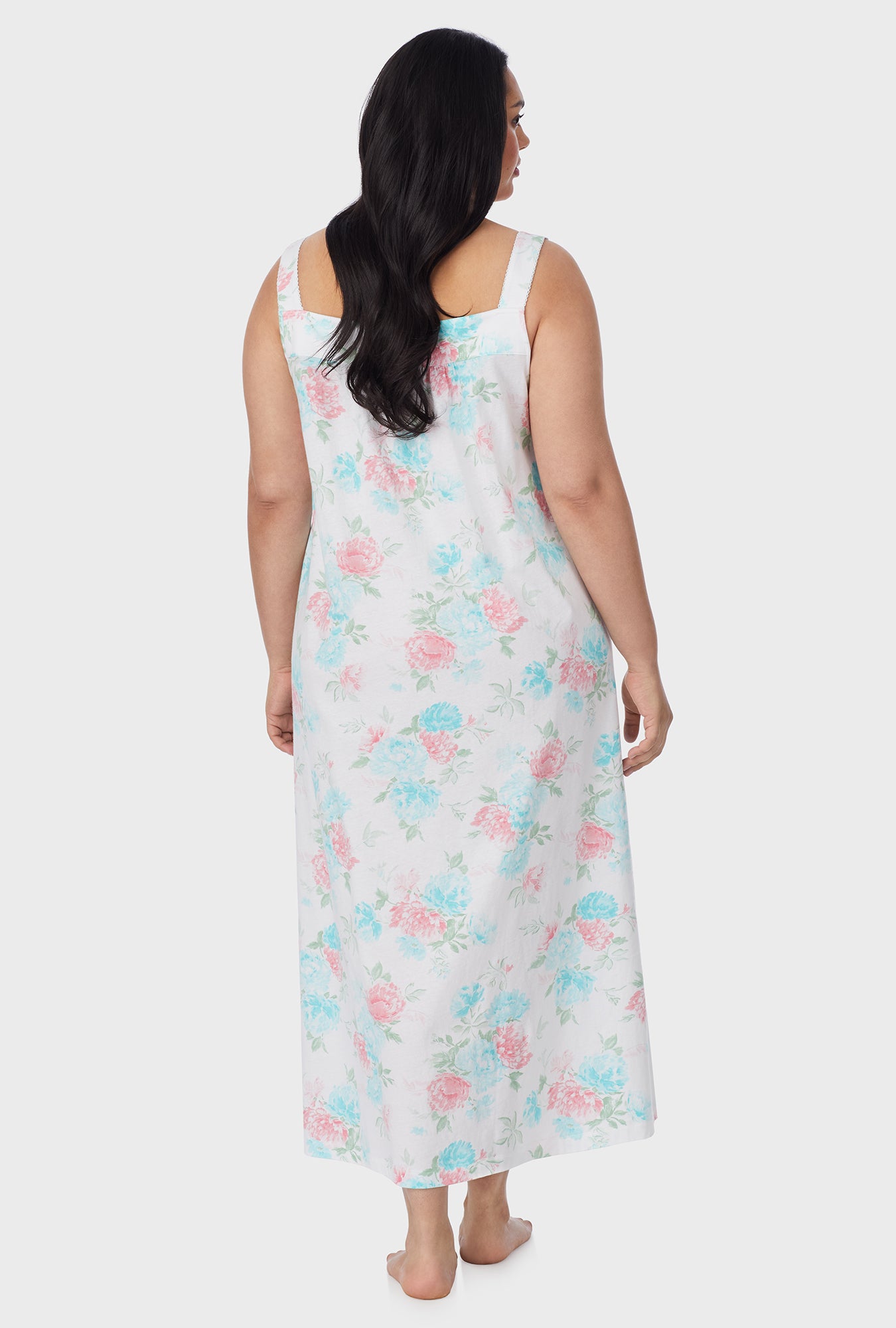 A lady wearing Precious Peony Cotton Ballet plus Nightgown