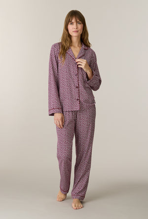 Cranberry Meadow Cotton Long Pajama Set
