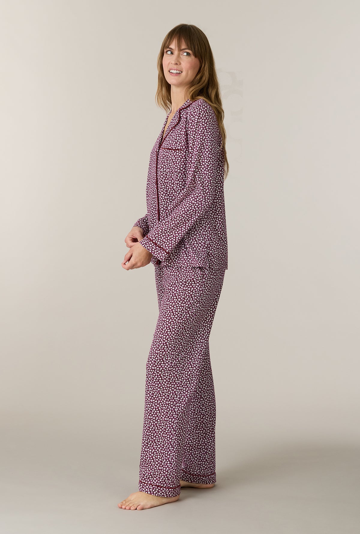 Cranberry Meadow Cotton Long Pajama Set