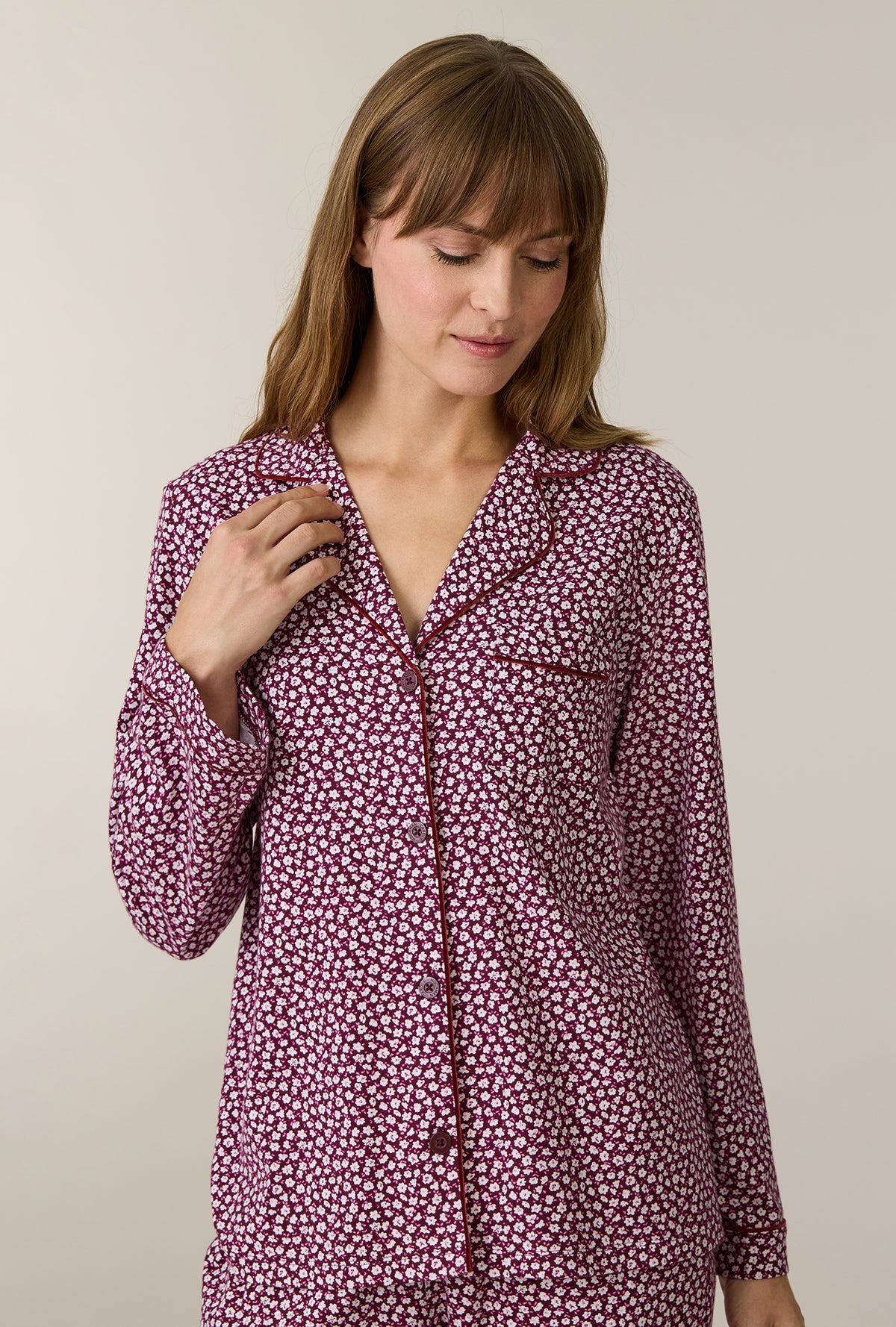 Cranberry Meadow Cotton Long Pajama Set