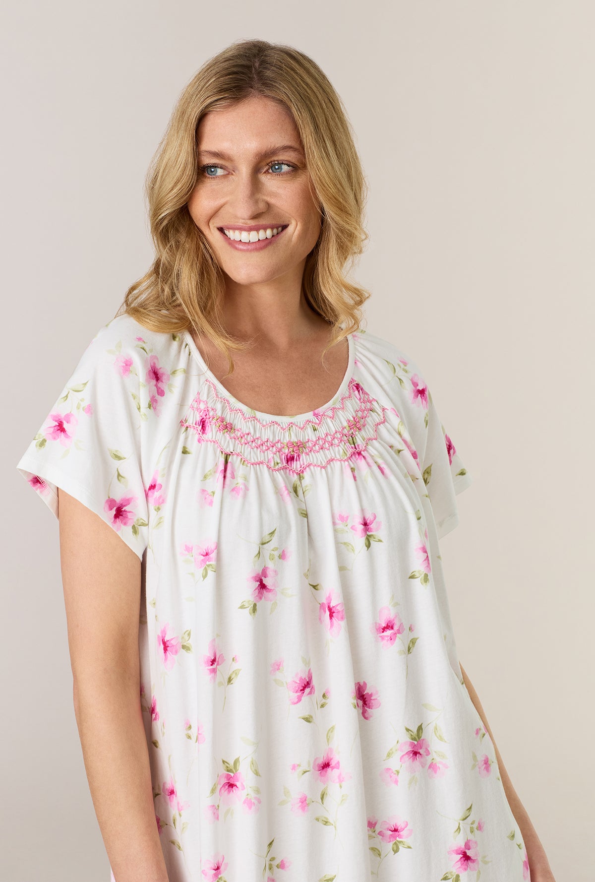 Blush Garden Cotton Midi Nightgown