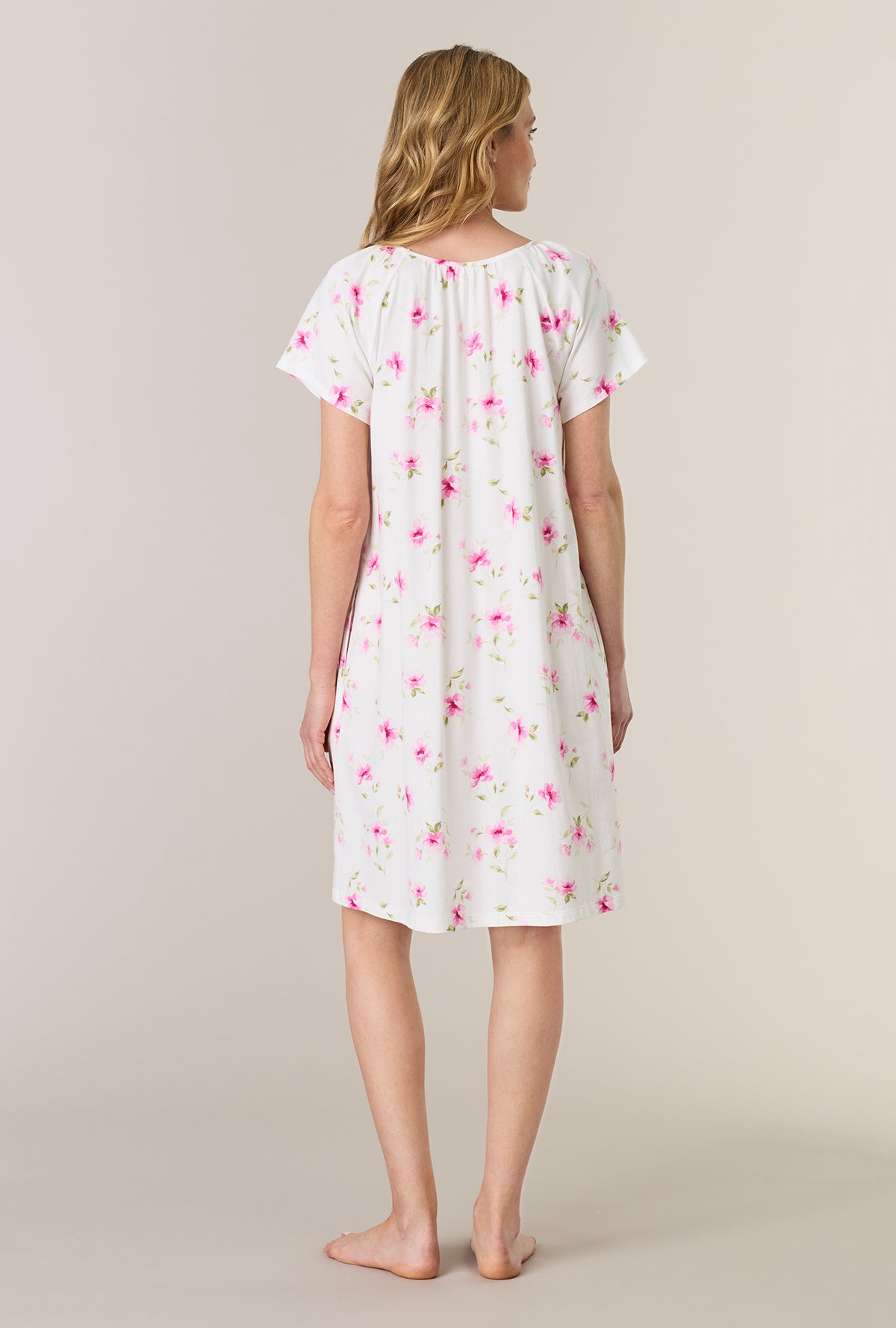 Blush Garden Short Sleeve Cotton Short Nightgown