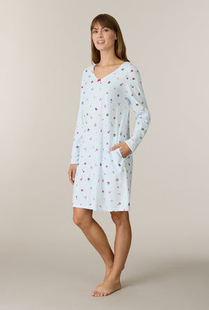 A lady wearing Holiday Keepsakes Cotton Short Nightgown