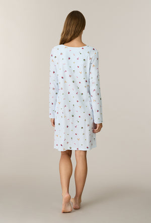 A lady wearing Holiday Keepsakes Cotton Short Nightgown back view