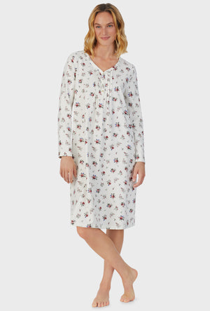 picture of Wild Flower Cotton Rayon Flannel Waltz Nightgown