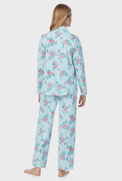 A lady wearing Blooming Lily Cotton Long Pajama Set