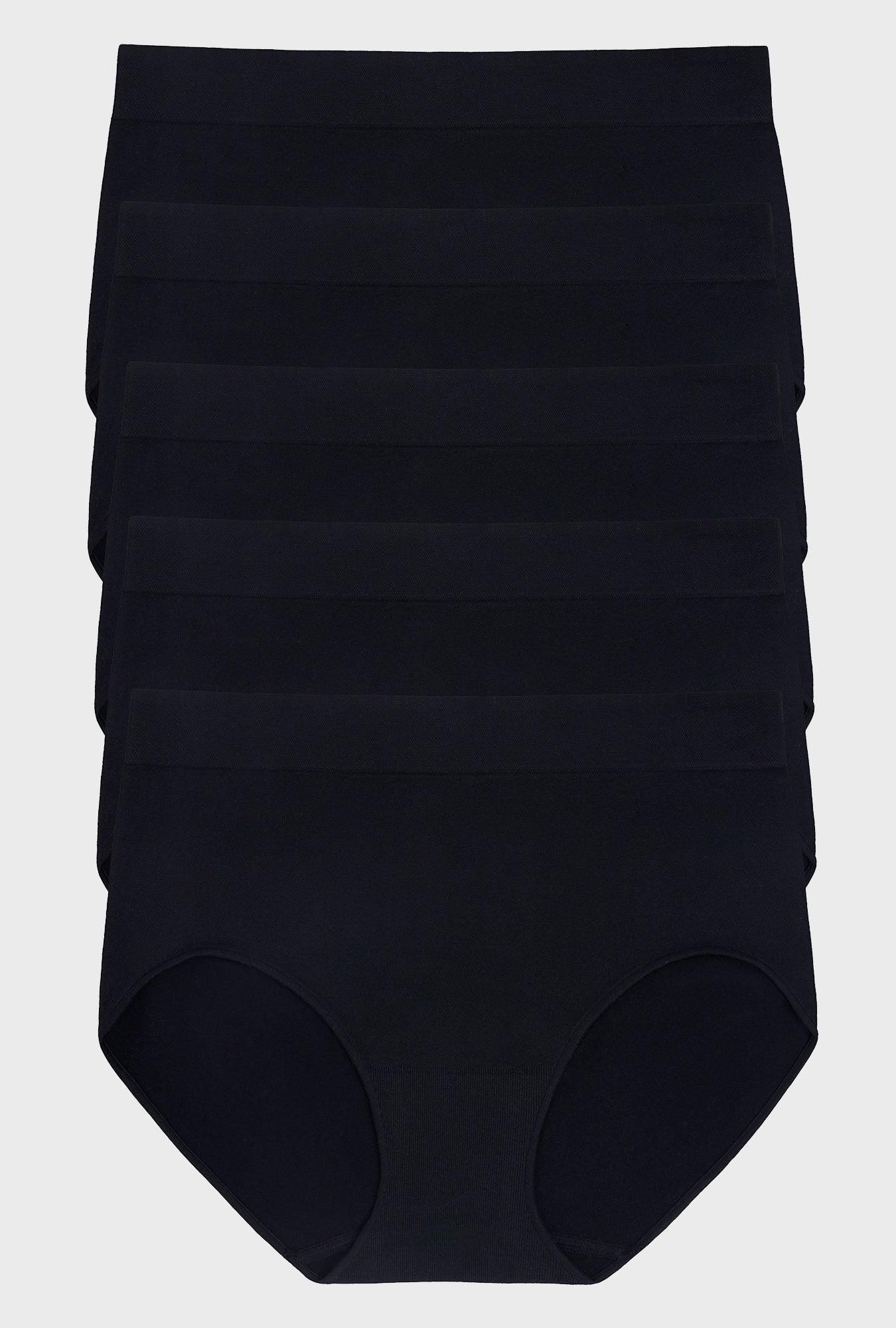 5Pk Seamless Brief Solid Black