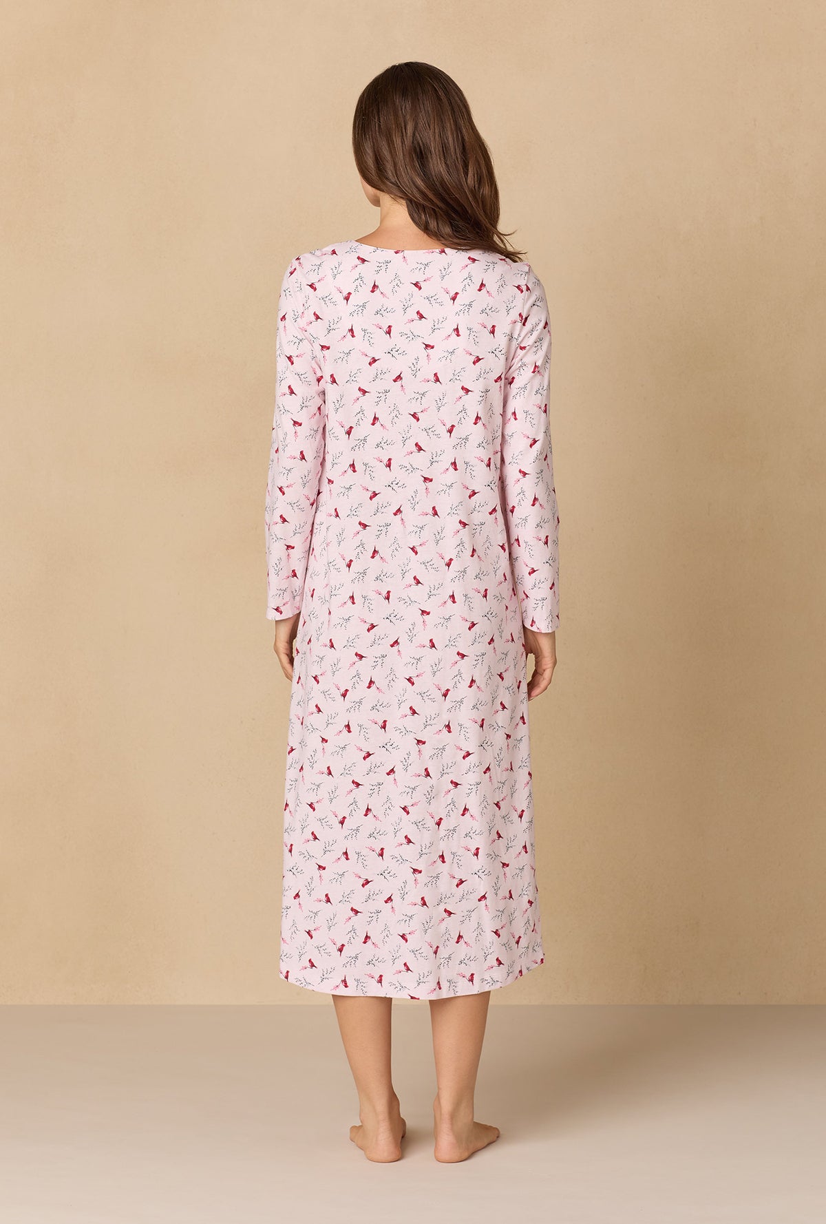 A lady wearing New Cardinal Cotton Ballet Nightgown