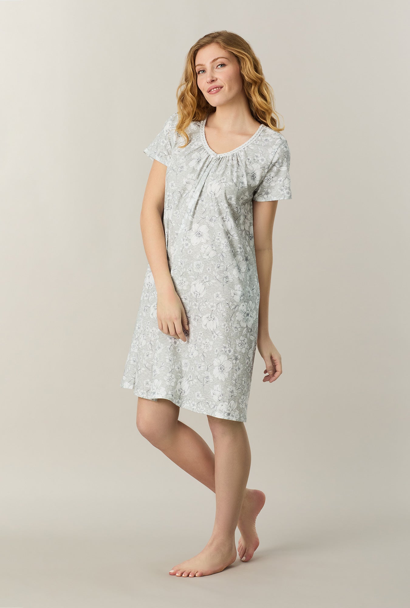 women night dress cotton Eileen West Moonlit Lily Long Sleeve Cotton Lawn Ballet Nightgown Moonlit Lily / XS