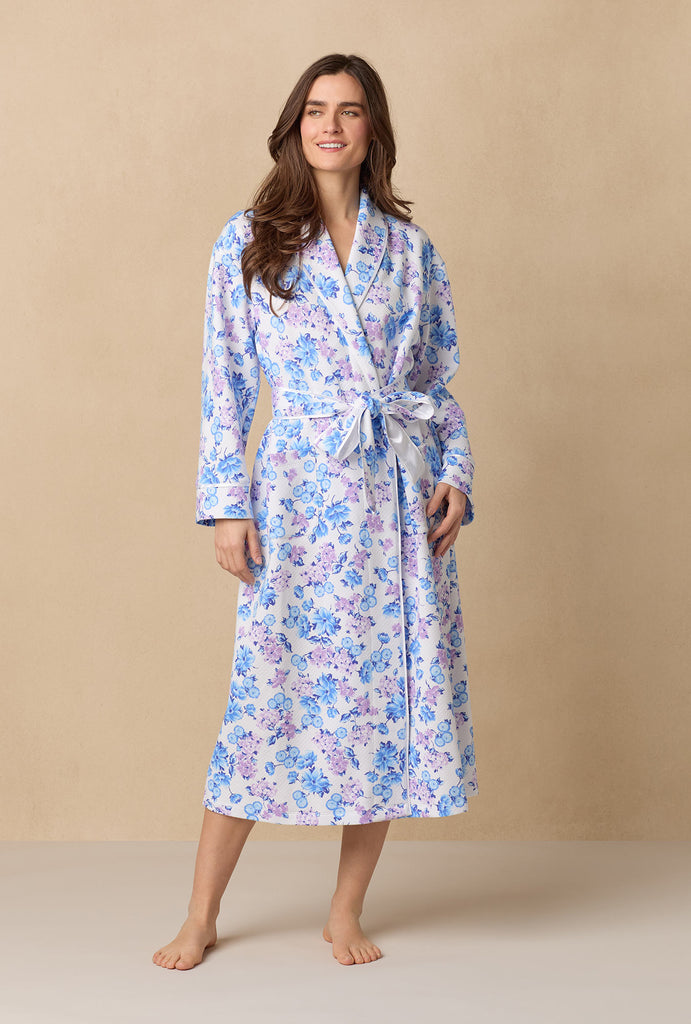 Hydrangea Diamond Quilted Wrap Robe