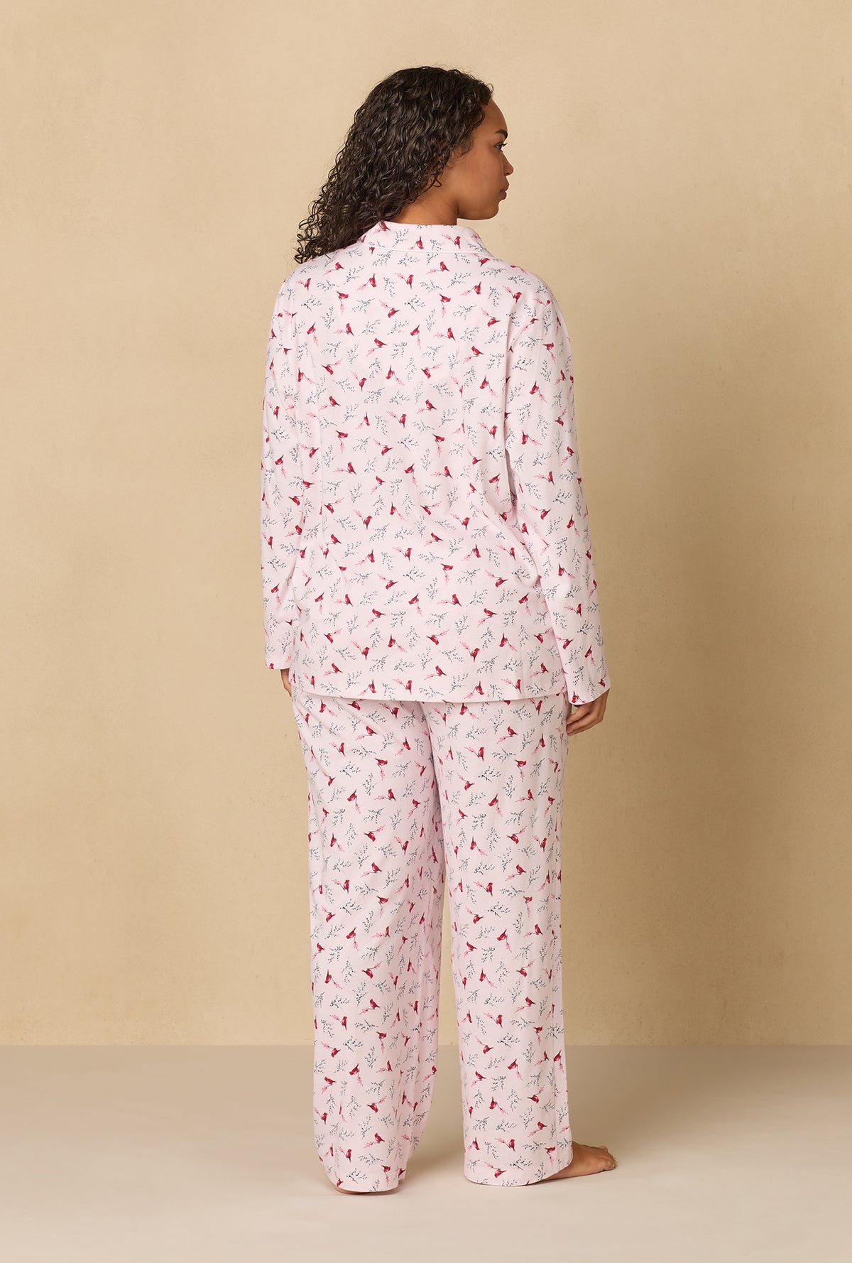 A lady wearing New Cardinal Cotton Long Pajama Set