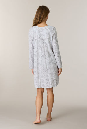 A lady wearing Whisper Garden Cotton Short Nightgown back view