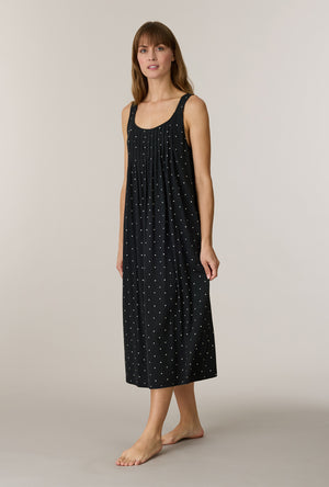 A lady wearing Midnight Hearts Cotton Long Chemise