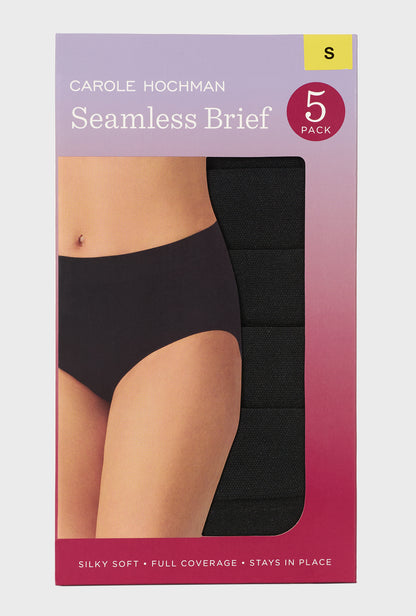 5Pk Seamless Brief Solid Black