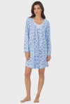 Cotton Knit Carole Hochman Cap Sleeve Long Nightgown in Gentle
