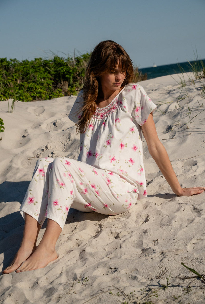 Blush Garden Cotton Capri Pajama Set