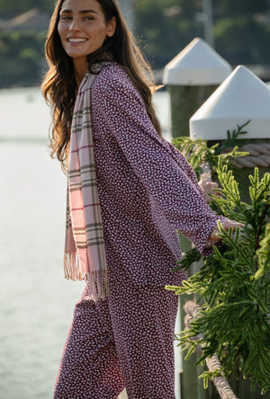 Cranberry Meadow Cotton Long Pajama Set