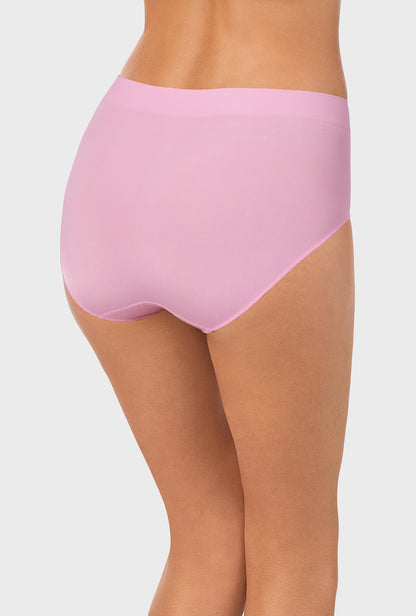 A lady wearing pink seamless brief