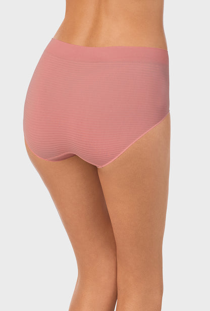 A lady wearing pink seamless brief