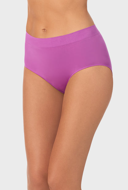A lady wearing purple seamless brief
