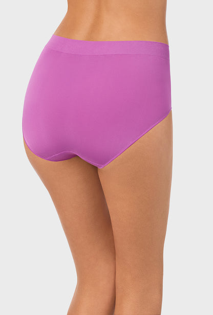 A lady wearing purple seamless brief