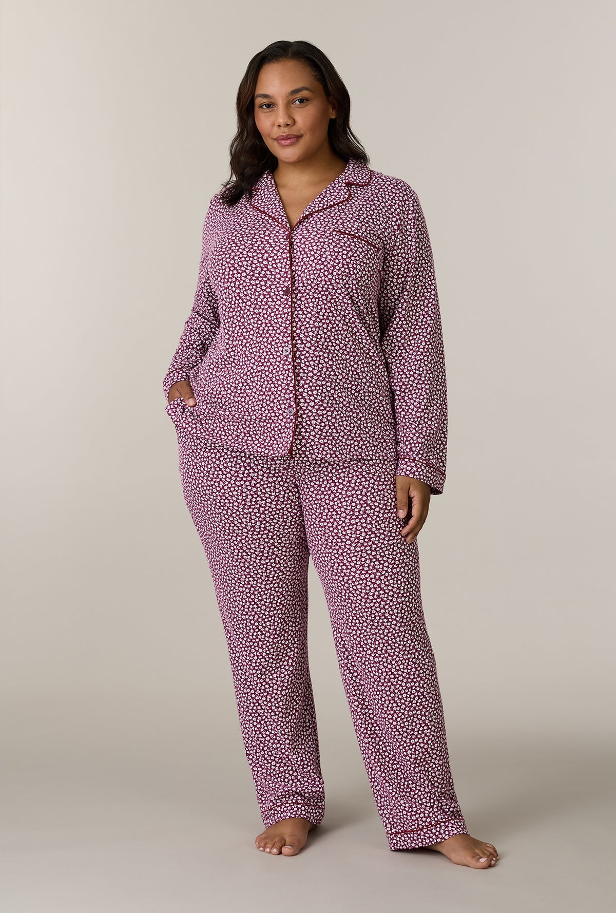 Cranberry Meadow Cotton Long Pajama Set